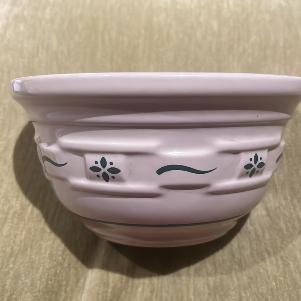 Longaberger Mixing Bowl 6.5" Woven Traditions Basketweave Green Decoration - Picture 2 of 13